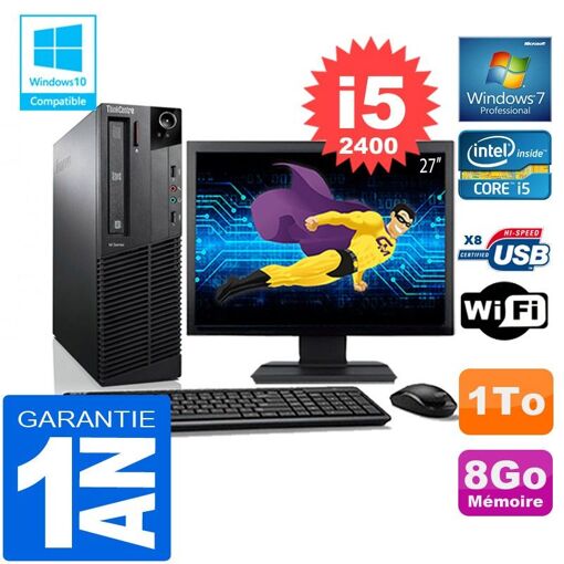 Lenovo M92p SFF Core i5-2400 8GB RAM 1TB HDD WiFi Windows 7 Pro Desktop PC