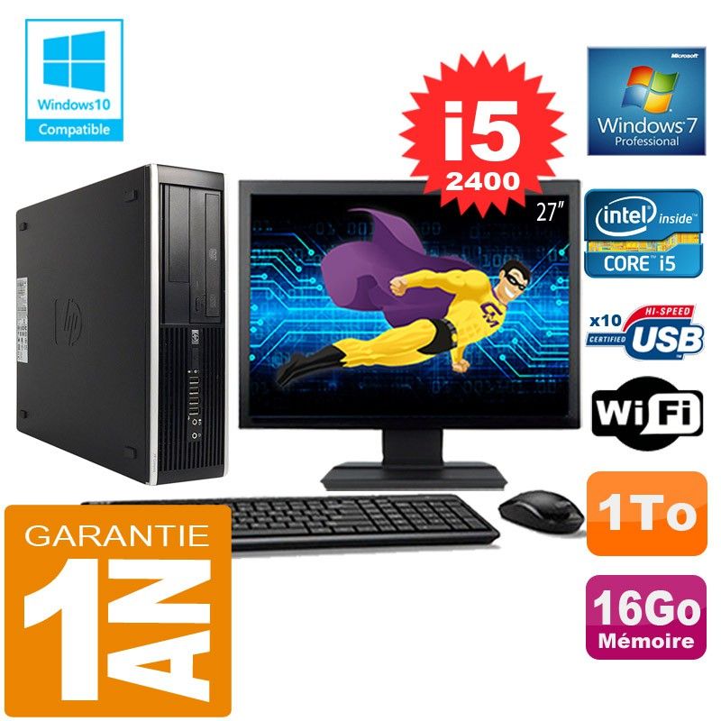 HP Compaq Elite 8300 SFF Desktop - Core i5, 16GB RAM, 1TB HDD, WiFi, Windows 7 Pro