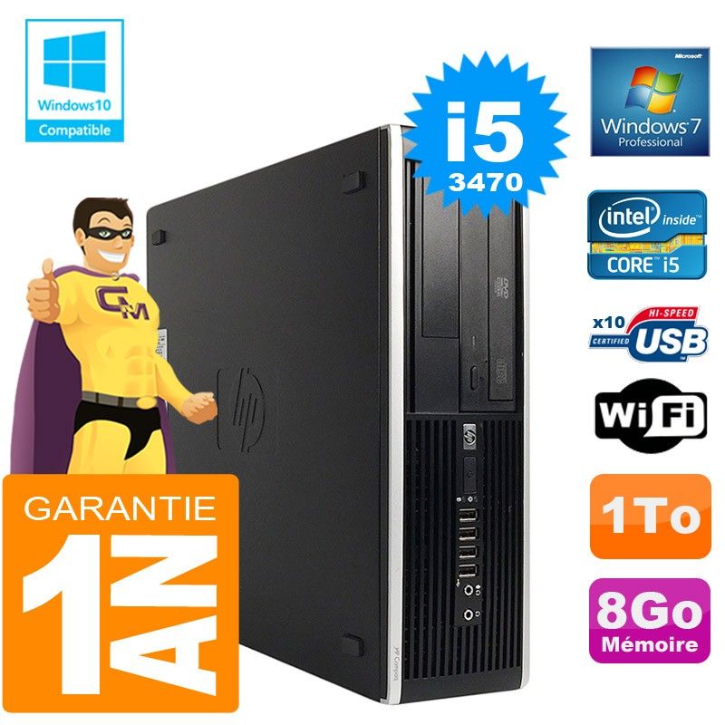 HP Compaq 8300 SFF Desktop Computer - Core i5, 8GB RAM, 1TB HDD, DVD Burner, WiFi