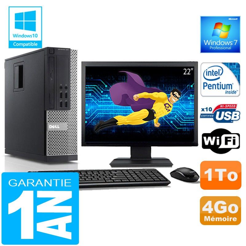 Dell 990 SFF PC - Intel G840, 4GB RAM, 1TB HDD, WiFi, Windows 7 Pro
