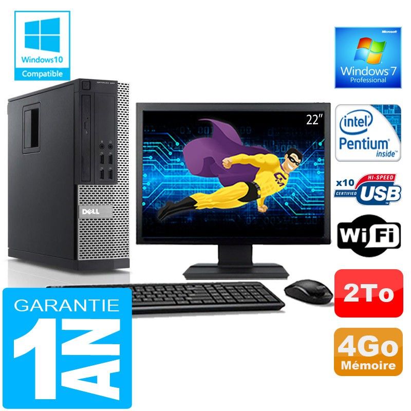 Dell 990 SFF PC - Intel G840, 4GB RAM, 2TB Hard Drive, WiFi, Windows 7 Pro