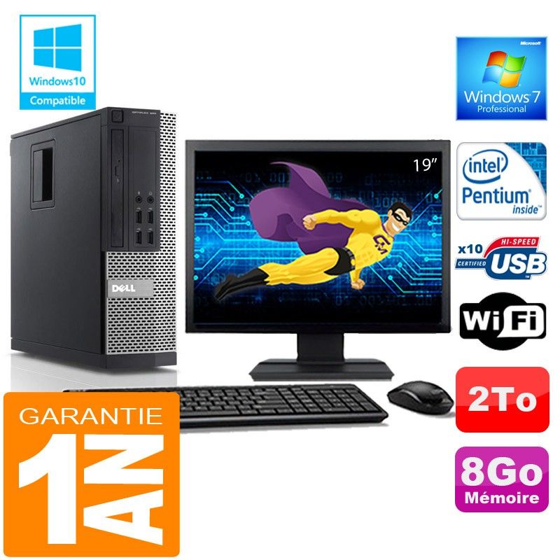 Dell 990 SFF PC - Intel Pentium G840, 8GB RAM, 2TB HDD, WiFi, Windows 7 Pro