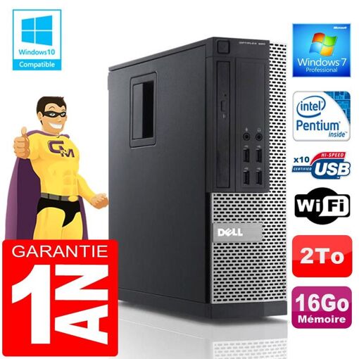 PC Dell 990 SFF - Intel Pentium G840, 16GB RAM, 2TB HDD, WiFi, Windows 7 Pro