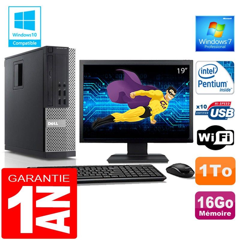 PC Dell 990 SFF - Intel G840, 16GB RAM, 1TB HDD, WiFi, Windows 7 Pro