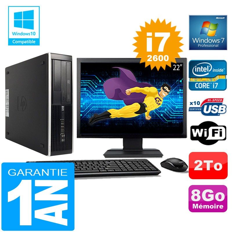 HP Compaq 8300 SFF Desktop PC - Core i7, 8GB RAM, 2TB HDD, WiFi, Windows 7 Pro
