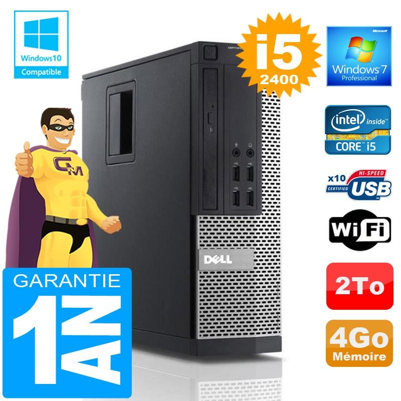 Dell 990 SFF PC - Core i5-2400, 4GB RAM, 2TB HDD, WiFi, Windows 7 Pro