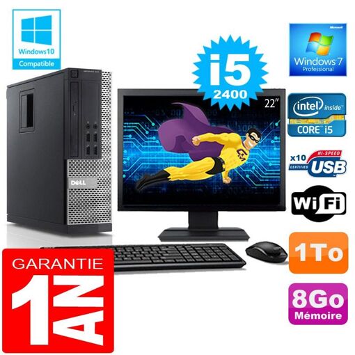 PC de escritorio Dell 990 SFF - Procesador Intel Core i5-2400, 8 GB de RAM, 1 TB HDD, WiFi, Windows 7 Profesional