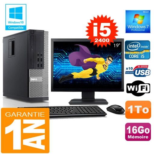 Ordenador de escritorio Dell 990 SFF - Procesador Core i5, 16 GB de RAM, 1 TB HDD, WiFi, Windows 7 Pro