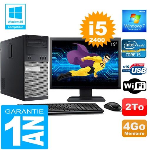 Dell 7010 MT Desktop - Core i5, 4GB RAM, 2TB HDD, WiFi, Windows 7 Pro