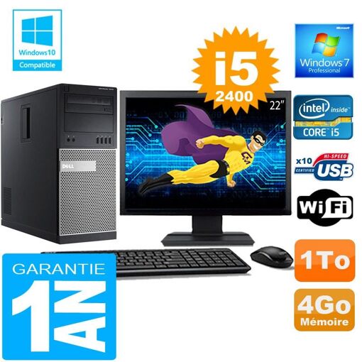 Dell 7010 MT Desktop - Core i5, 4GB RAM, 1TB HDD, WiFi, Windows 7 Pro