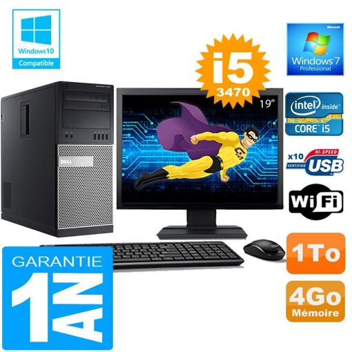 Dell 7010 Desktop PC - Core i5-3470, 4GB RAM, 1TB HDD, WiFi, Windows 7 Pro