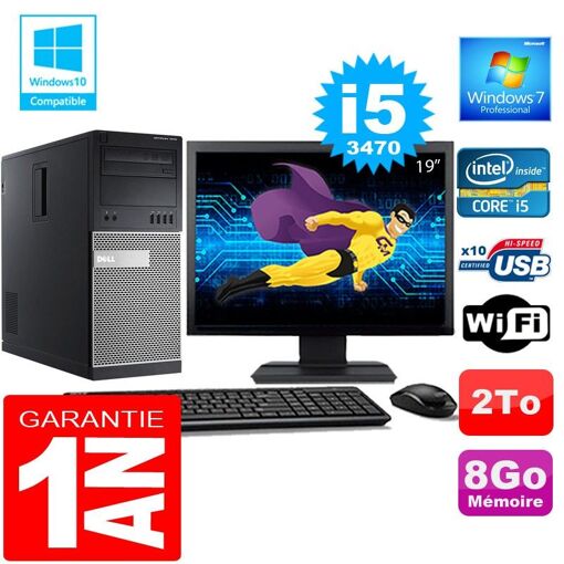 Dell 7010 MT (Tower) Core i5-3470, 8GB RAM, 2TB HDD, WiFi, Windows 7 Pro