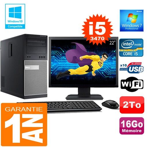 Dell 7010 MT Desktop PC - Core i5-3470, 16GB RAM, 2TB HDD, WiFi, Windows 7 Pro