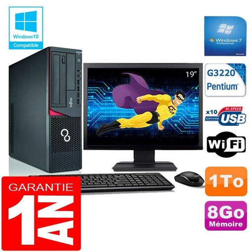 Fujitsu Esprimo E720 E85+ SFF Desktop PC - Intel Pentium G3220, 8GB RAM, 1TB HDD, WiFi, Windows 7 Pro