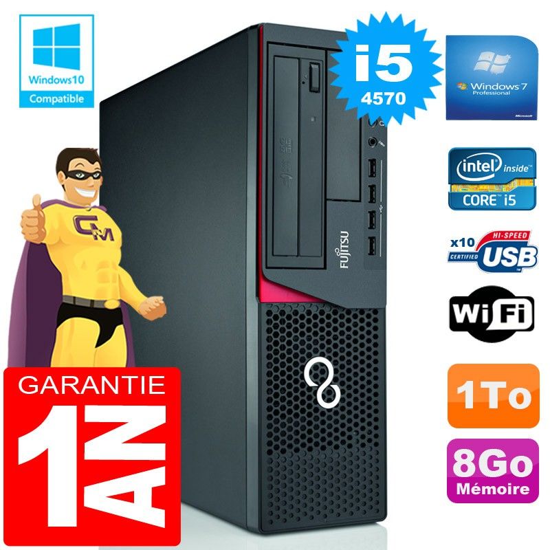 Fujitsu Esprimo E720 E85+ SFF Intel Core i5-4570 8Go 1To Wi-Fi Windows 7