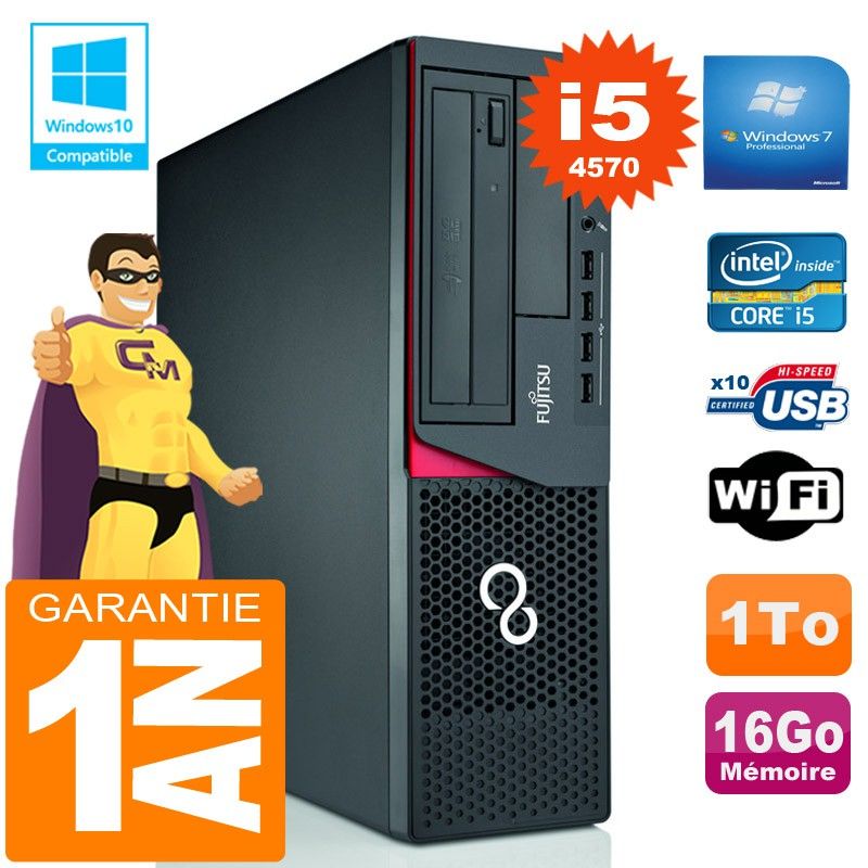 Fujitsu Esprimo E720 E85+ SFF Core i5-4570 16GB 1TB WiFi Windows 7 PC