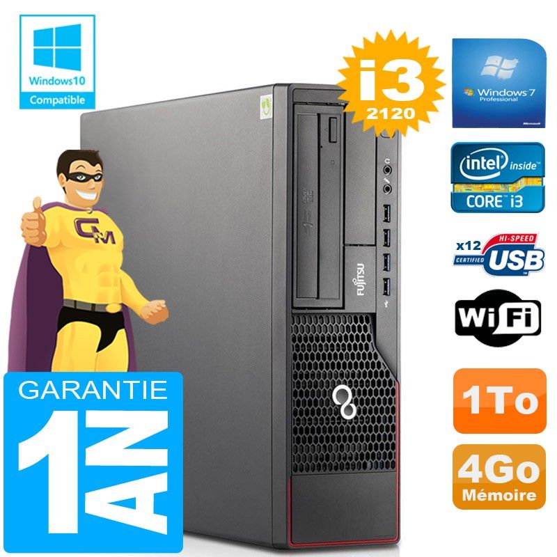 Fujitsu Esprimo E700 E90+ SFF Core i3-2120 4GB RAM 1TB HDD WiFi Windows 7