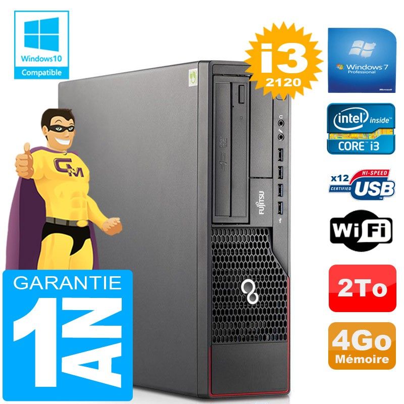 Fujitsu Esprimo E700 E90+ SFF Core i3-2120 4GB RAM 2TB HDD WiFi Windows 7