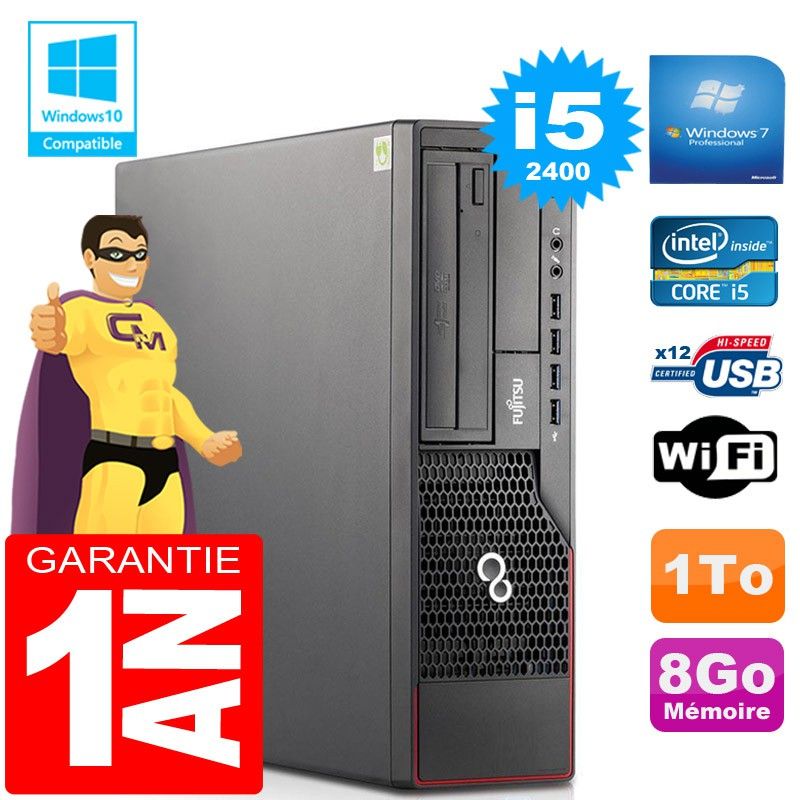 Fujitsu Esprimo E700 E90+ SFF Core i5-2400 8GB RAM 1TB HDD WiFi Windows 7
