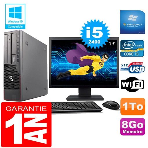Fujitsu Esprimo E700 E90+ SFF Core i5-2400 8GB 1TB WiFi Windows 7 Pro 19" Screen