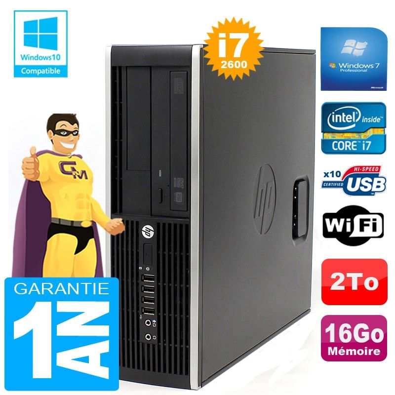 HP Compaq Pro 6300 SFF Core i7-2600, 16GB RAM, 2TB Hard Drive, DVD Writer, WiFi, Windows 7