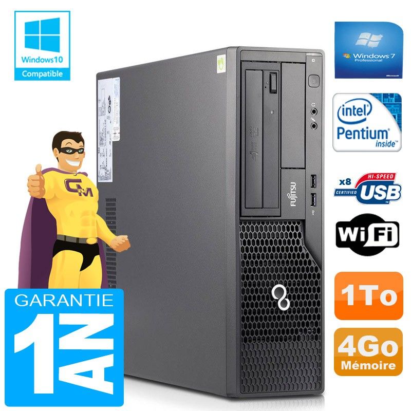Fujitsu Esprimo E500 E85+ SFF PC - Intel G640, 4GB RAM, 1TB HDD, WiFi, Windows 7 Pro