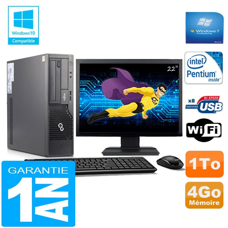 Fujitsu Esprimo E500 E85+ SFF Computer - Intel G640, 4GB RAM, 1TB HDD, WiFi, Windows 7 Pro