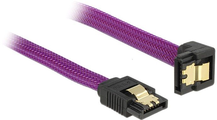 Cable SATA Delock Premium - 20 cm, Con bloqueo, Conexión de 90 grados