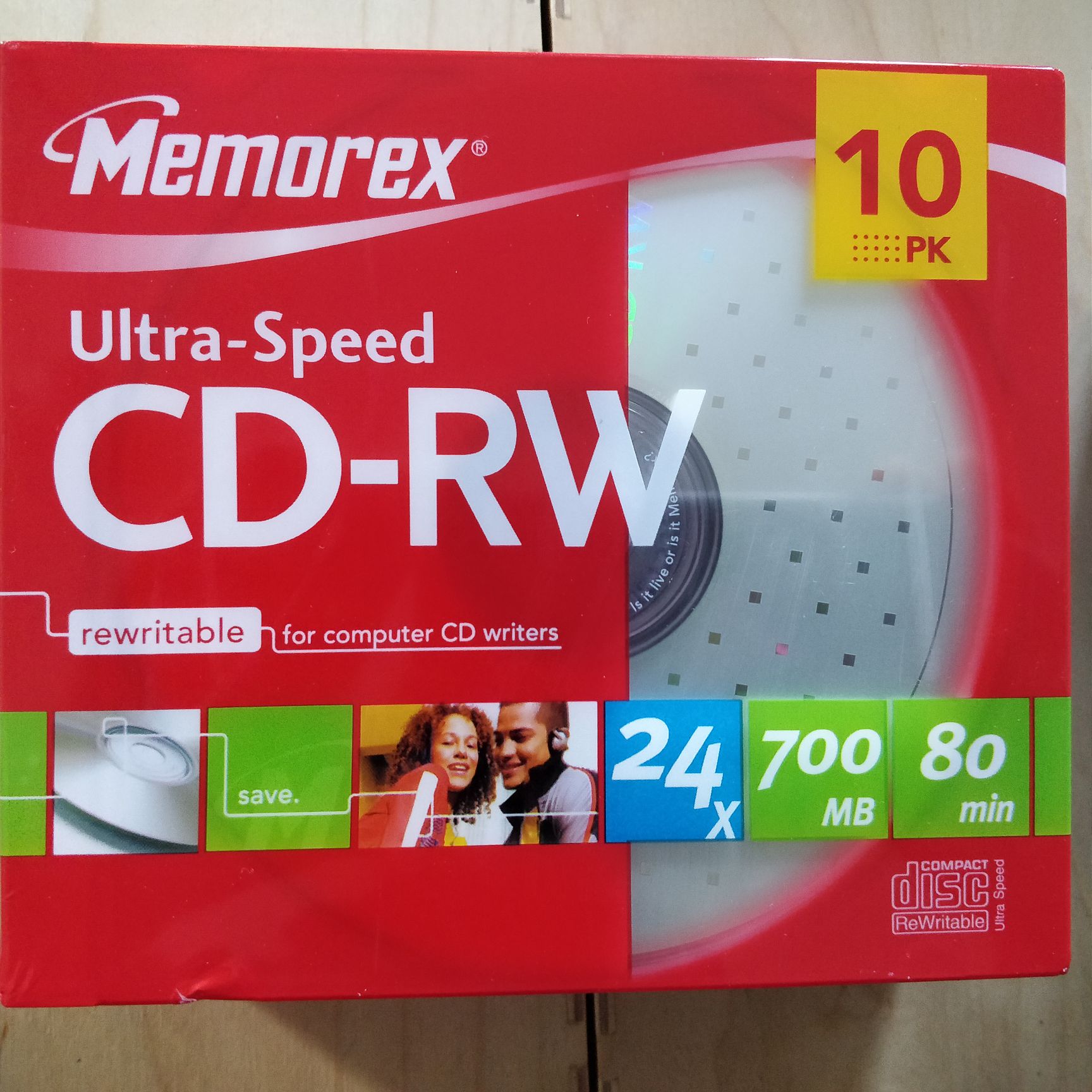 Memorex 10x CD-RW Discs - 700MB (80min) 16x-24x Speed