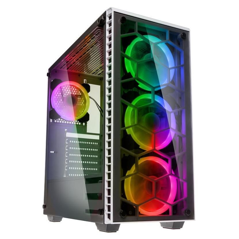 Kolink Observatory White Midi Tower Case, Black and White