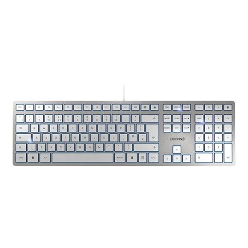 Cherry KC 6000 Slim Keyboard - USB - UK Layout - Cherry SX Switch - Silver