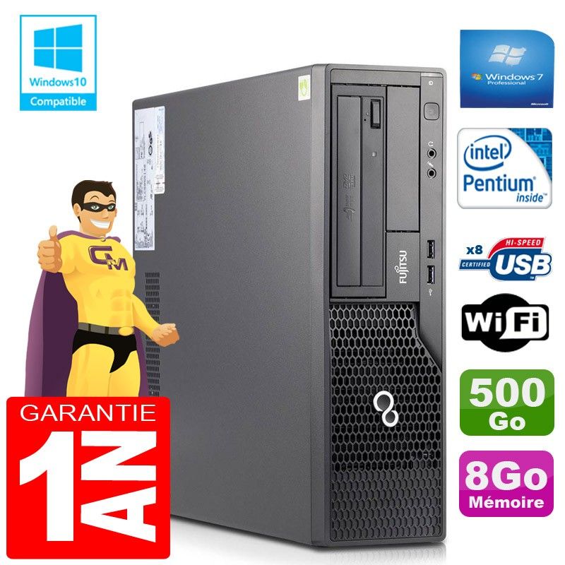 Fujitsu Esprimo E500 E85+ SFF Computer - Intel G640, 8GB RAM, 500GB HDD, WiFi, Windows 7 Pro