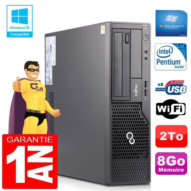 Fujitsu Esprimo E500 E85+ SFF PC - Intel G640, 8GB RAM, 2TB HDD, WiFi, Windows 7 Pro