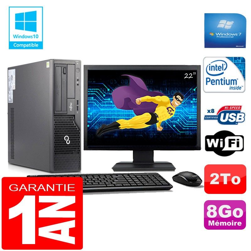 Fujitsu Esprimo E500 E85+ SFF Desktop PC - Intel G640 2.8GHz, 8GB RAM, 2TB HDD, WiFi, Windows 7 Pro