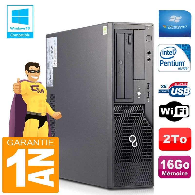Fujitsu Esprimo E500 E85+ SFF PC - Intel G640, 16GB RAM, 2TB HDD, WiFi, Windows 7 Pro