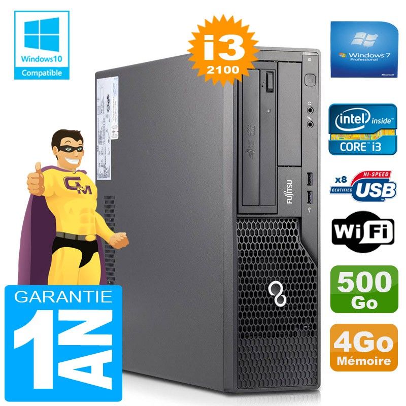 Fujitsu Esprimo E500 E85+ SFF Core i3-2100 4GB RAM 500GB HDD WiFi Windows 7