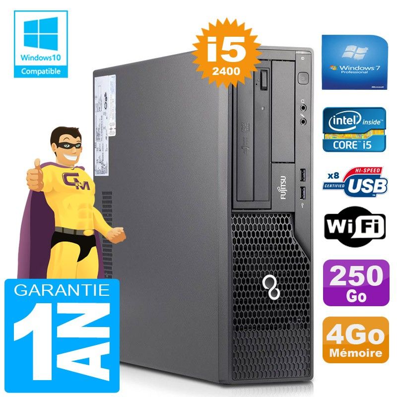 Fujitsu Esprimo E500 E85+ SFF Core i5-2400 4GB RAM 250GB HDD WiFi Windows 7