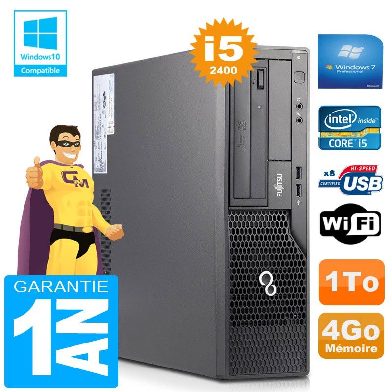 Fujitsu Esprimo E500 E85+ SFF Core i5-2400 4GB RAM 1TB HDD WiFi Windows 7 PC