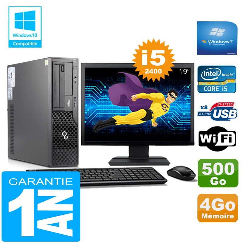 Fujitsu Esprimo E500 E85+ SFF Desktop - Intel Core i5-2400, 4GB RAM, 500GB HDD, WiFi