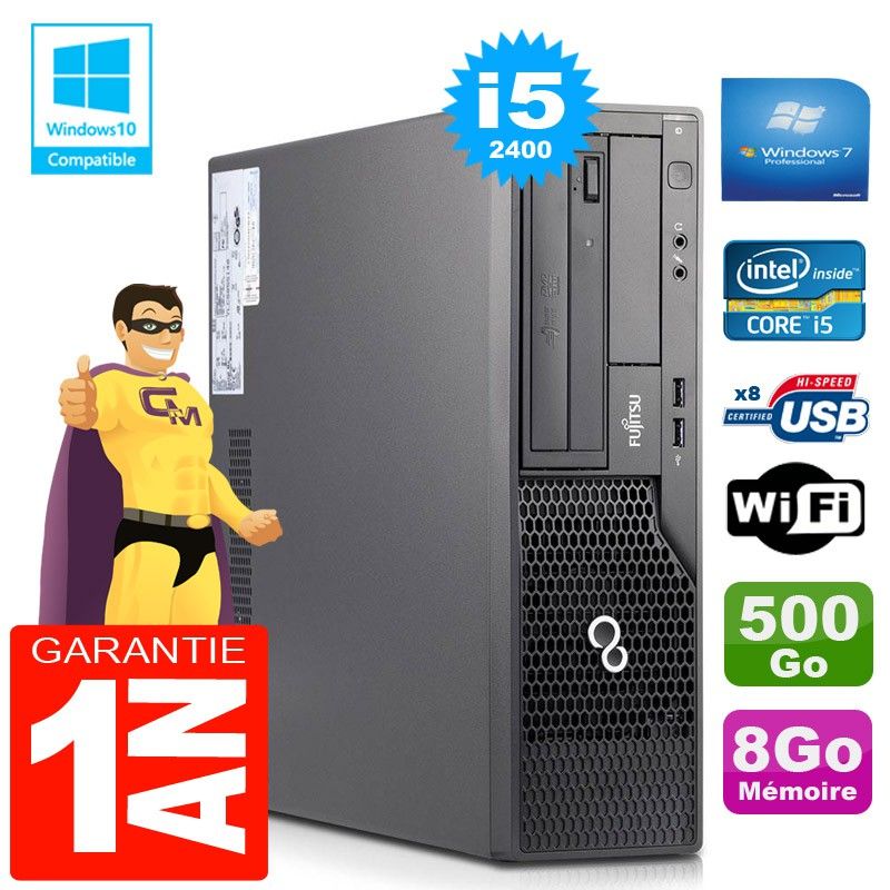 Fujitsu Esprimo E500 E85+ SFF Core i5-2400 8GB RAM 500GB HDD Wi-Fi Windows 7