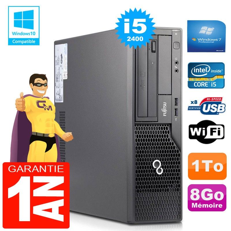 Fujitsu Esprimo E500 E85+ SFF Core i5-2400 8GB RAM 1TB HDD Wi-Fi Windows 7