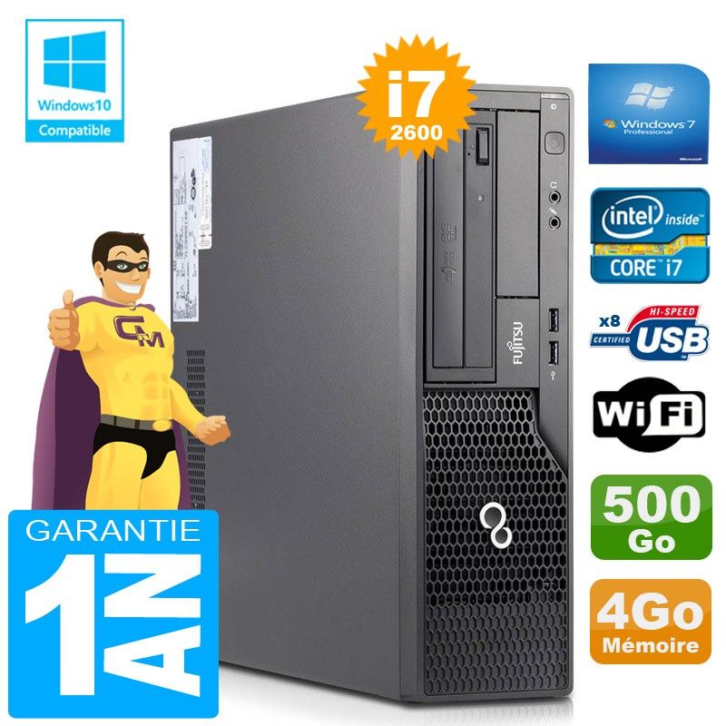 Fujitsu Esprimo E500 E85+ SFF Core i7-2600 4GB RAM 500GB HDD WiFi Windows 7