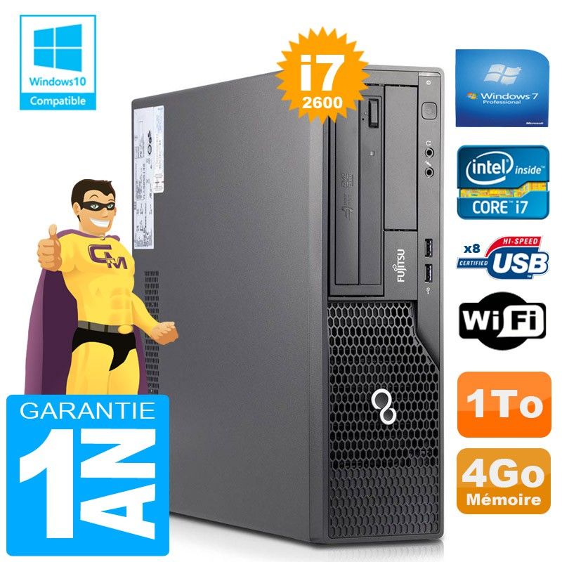 Fujitsu Esprimo E500 E85+ SFF Core i7-2600 4GB RAM 1TB HDD WiFi Windows 7