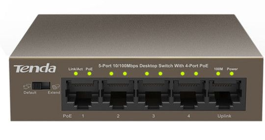 Conmutador Tenda Tecnología PoE - TE1105P (4x 10/100 PoE + 1x 10/100 Ascendente, Escritorio, 58 W)