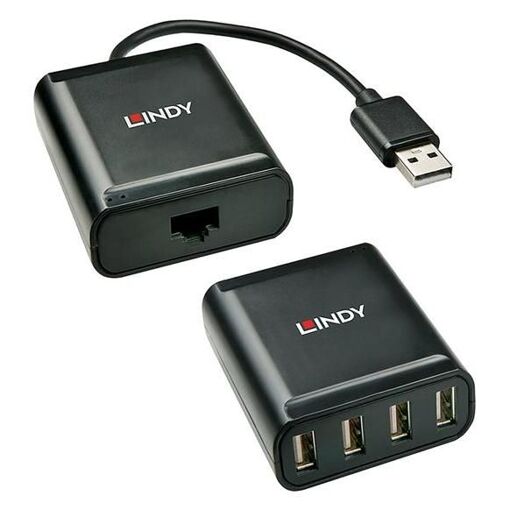 Extensor Lindy USB 2.0 Cat.5 - Cable USB de extensión - Hasta 60m