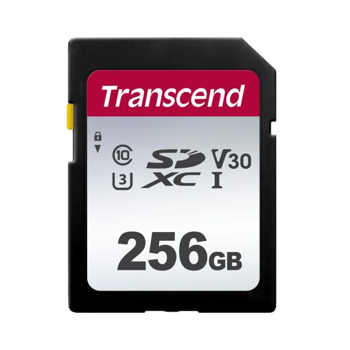 Transcend 300S Flash Memory Card - 256GB - V30 Video Class / UHS-I U3 / Class 10 - SDXC UHS-I