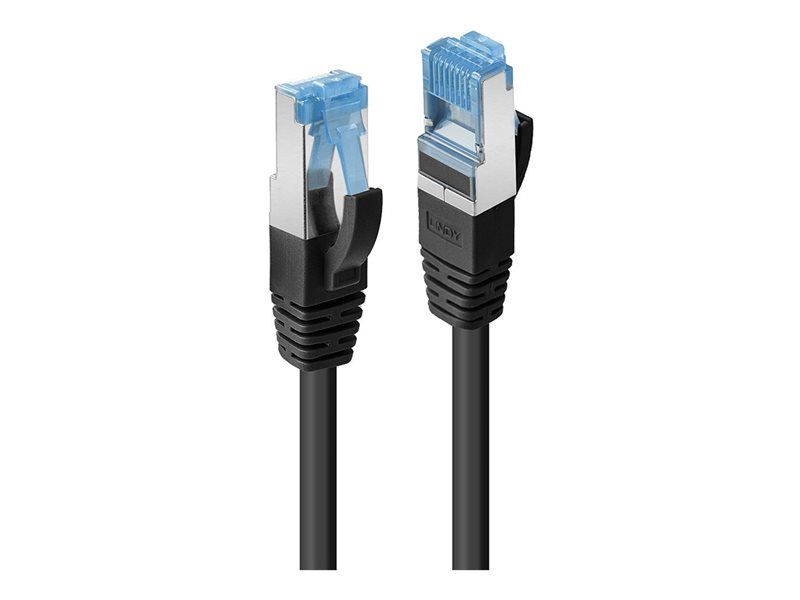 Lindy RJ-45 to RJ-45 Cable - 30cm - SFTP, PiMF - CAT 6a - Halogen-free, Molded, Hookless - Black