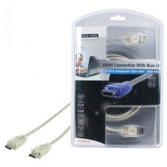König High Speed HDMI Cable - 2.5m - Transparent