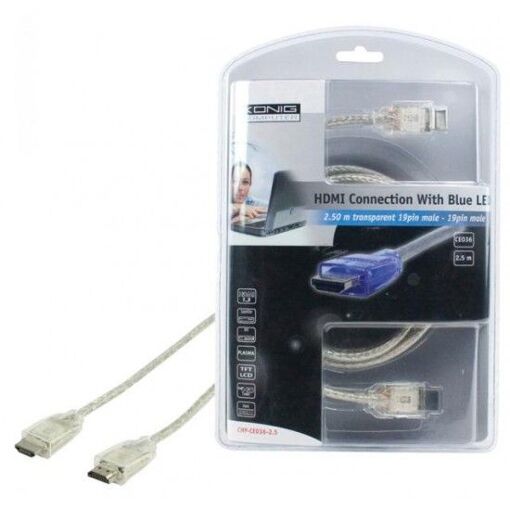 Cable HDMI König de Alta Velocidad - 2,5 m - Transparente