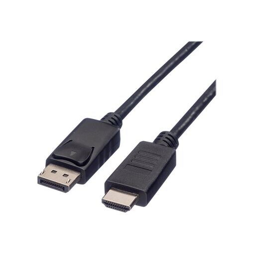 Adaptateur de câble Secomp DisplayPort à HDMI - 1,5 m, noir, blindé, prise en charge 1080p